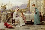 George Goodwin Kilburne Canvas Paintings - Afternoon Tea